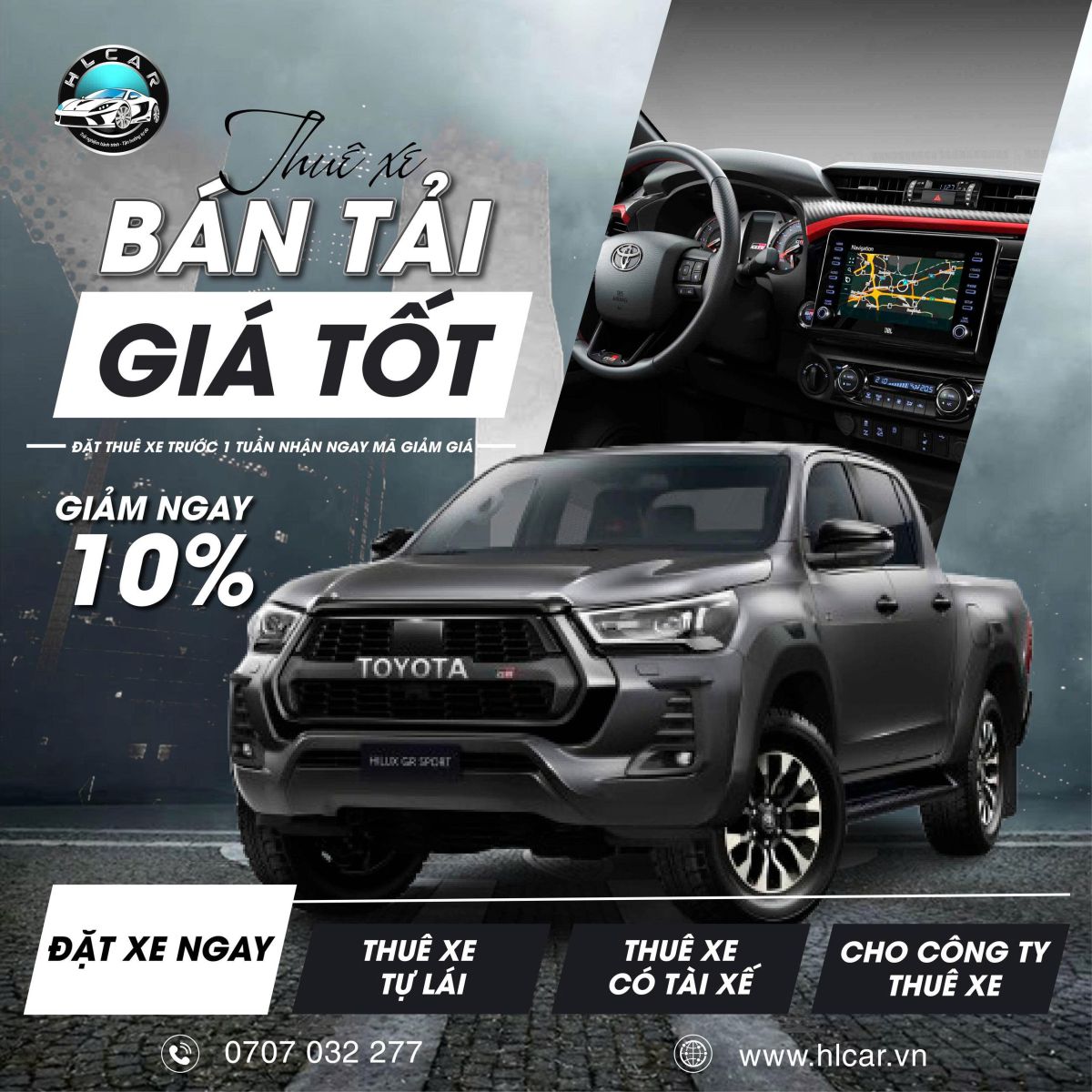 Giá thuê xe bán tải theo ngày tại HL CAR