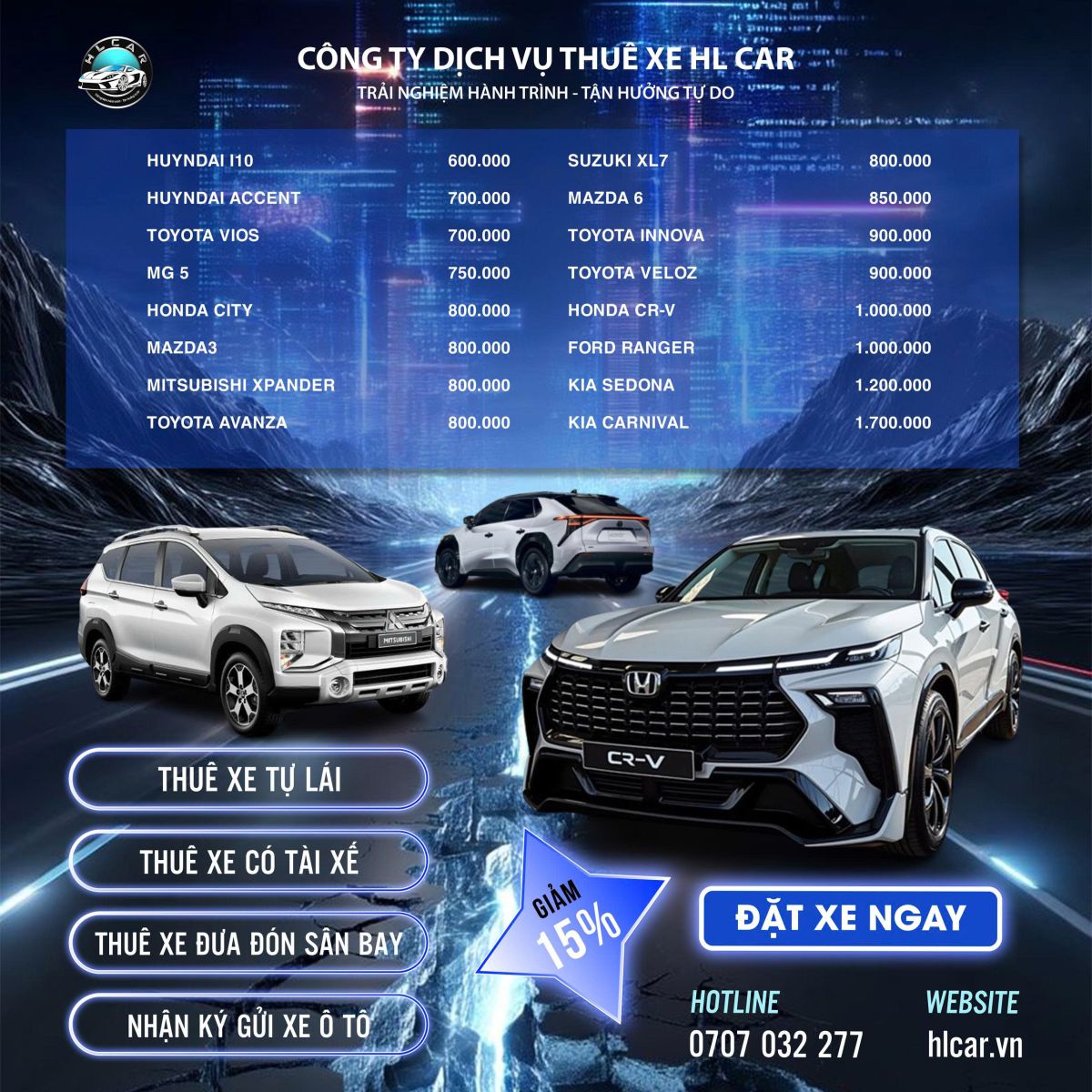 Giá thuê xe tự lái dịp tết 2026