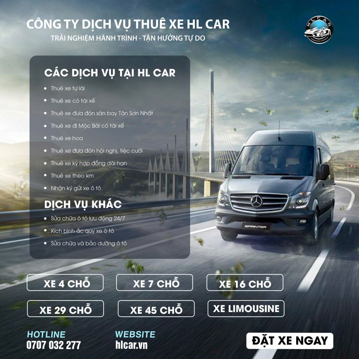 Cho thuê xe Tết 16 chỗ